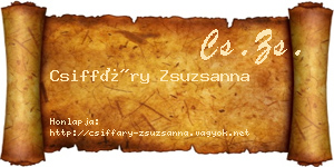Csiffáry Zsuzsanna névjegykártya